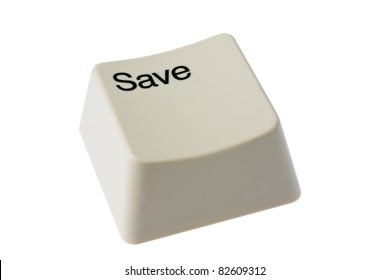 White Save Button Isolated On White