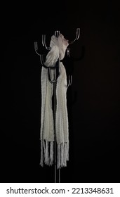 White Scarf Hanging Coat Rack