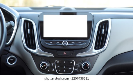 White screen on car touchscreen. - Shutterstock ID 2207438311