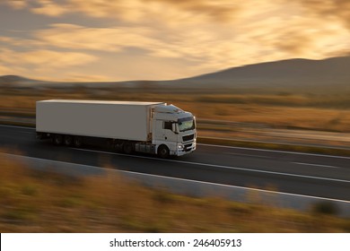 white semi truck on highway