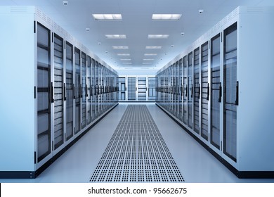 White Server Room Network/communications server cluster in a server room. CG Image. - Powered by Shutterstock - Get 15% off with code: PIKWIZARD15