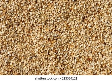 White Sesame Seeds Background.