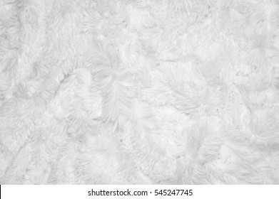 White Shaggy Blanket Texture As Background.