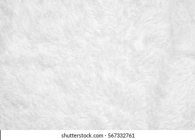 White Shaggy Blanket Texture As Background.