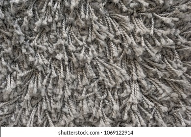 White Shaggy Carpet Texture, Rug With Short Wool Background