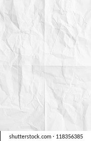 White Sheet Of Paper Folded And Battered With Texture.