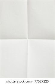 White Sheet Of Paper Folded In Four