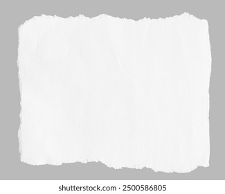 White sheet of paper. White ripped paper torn isolated.