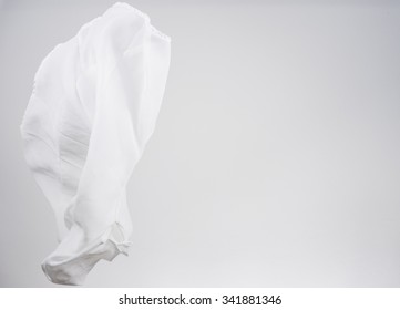 White Shirts Fabric Flying, Studio Shot , Scarf Motion