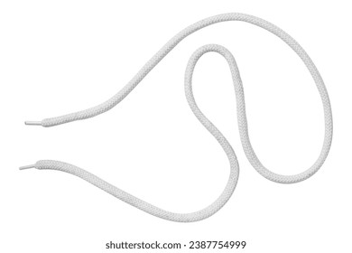 White shoe lace. Isolated on white background. High quality photo
