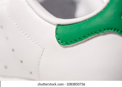 White shoes velcro trainers macro blurred background