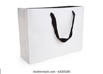 White Shopping Bag Isolated On White