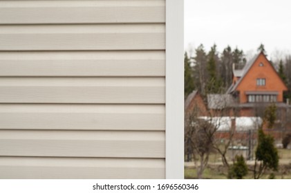 White Siding Corner House, Spring Countryside Landscape, Corner Photo