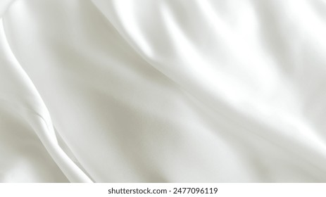 white silk fabric background copy space.