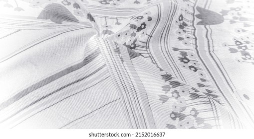 White silk fabric and black stripes  White   black threads create textured stripes this sheer cotton  blend fabric  Lightweight   lightly textured  the possibilities are endless 