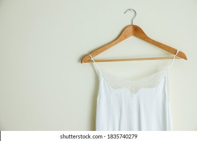 White Silk Romantic Nightwear Hanging On Stock Photo (Edit Now) 1835740279