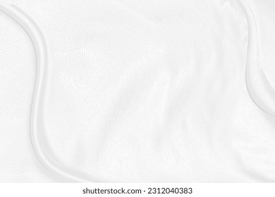 white silk textured cloth background,Closeup of rippled satin fabric with soft waves. - Shutterstock ID 2312040383