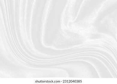white silk textured cloth background,Closeup of rippled satin fabric with soft waves. - Shutterstock ID 2312040385