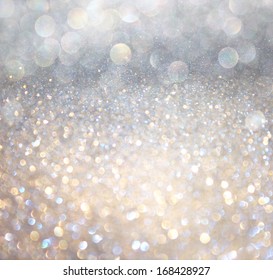white and silver abstract  bokeh lights. defocused background 