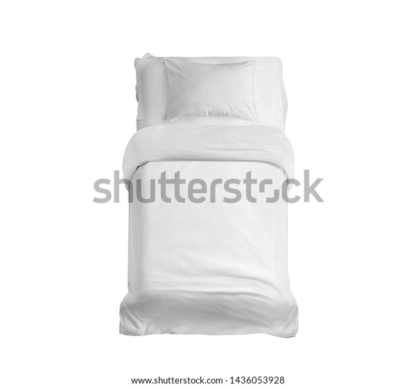 White Single Bed Top View Isolated Stock Photo 1436053928 | Shutterstock