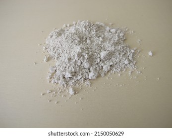 White Slurry Chalk Powder For Peeling Or Mask On A Wooden Board