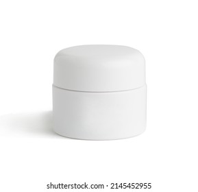 White Small Cosmetic Bottle Without Label Isolated On White Background