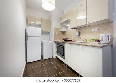 White, Small Kitchen Interior Design