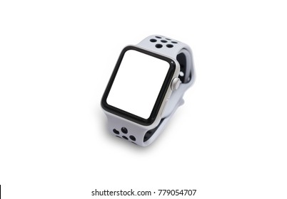 White Smart Watch On White Background