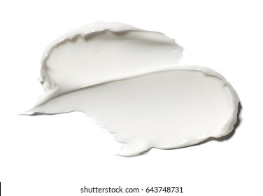 White Smear Of Cosmetic Cream Isolated On White Background. 