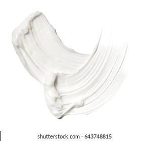 White Smear Of Cosmetic Cream Isolated On White Background. 