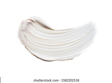 White Smear And Texture Made Byface Clay Or Cream Isolated On White Background.