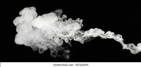 White Smoke Cloud On Black Background