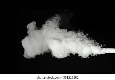 White Smoke Cloud On Black Background