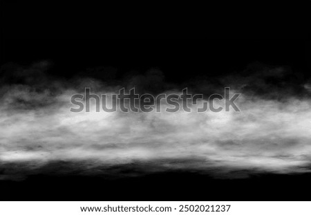 White smoke or clouds isolated on black background, mist or fog on black 