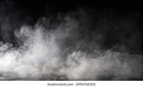 White smoke or fog flowing across the floor creates a mysterious and ethereal atmosphere. This effect is perfect for enhancing the ambiance of theatrical productions, photo shoots, or special events