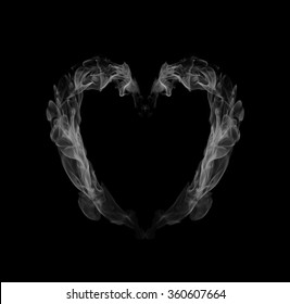 White Smoke Heart Pattern On Black Stock Photo (Edit Now) 360607664