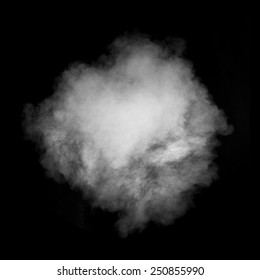 White Smoke Isolated On Black Background