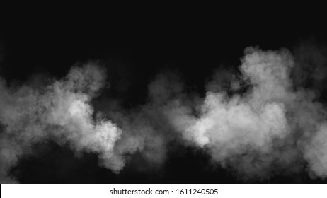White smoke on the black background.
