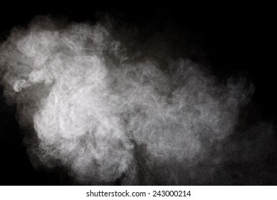 White Smoke On Black Background 