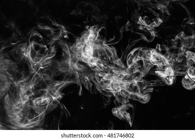 White Smoke On A Black Background.