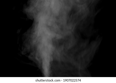 White Smoke Over Black Background For Overlay Design