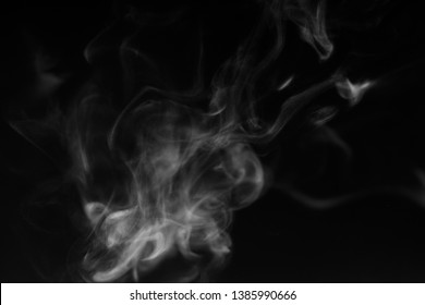 white smoke overlay effect on solid super black background. Nature motion smoky steam wave abstract environment pollution, cloud, cigarette, gas, dry ice, chemistry, factory and ghost concept - Shutterstock ID 1385990666