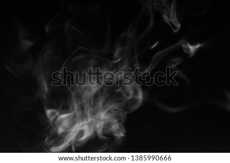white smoke overlay effect on solid super black background. Nature motion smoky steam wave abstract environment pollution, cloud, cigarette, gas, dry ice, chemistry, factory and ghost concept