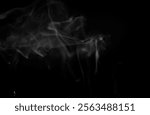 white smoke puff isolated on transparent black background.. Steam explosion special effect. Effective texture of steam, fog, cloud, smoke. 