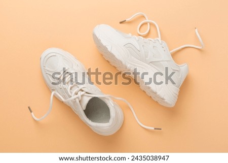 White sneaker on a blue gradient background, men's fashion, sport shoe, air, sneakers, lifestyle, concept, product photo, levitation concept, street wear, trainer
