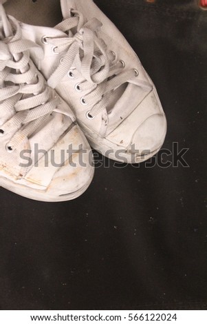 White sneakers with Black Background