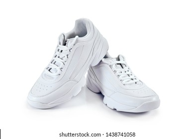 White sneakers isolated on a white background.