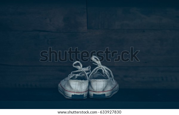 White Sneakers On Shoe Rack Lowkey Stock Photo Edit Now 633927830