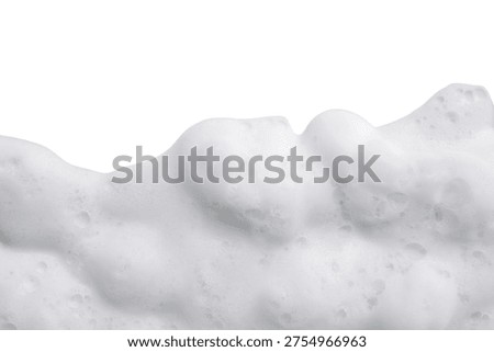 White soap foam bubbles texture isolated on white background