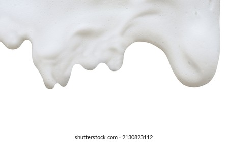 White Soap Foam, Suds Of Detergent Or Shampoo. Foam From Beer Isolated On White Background